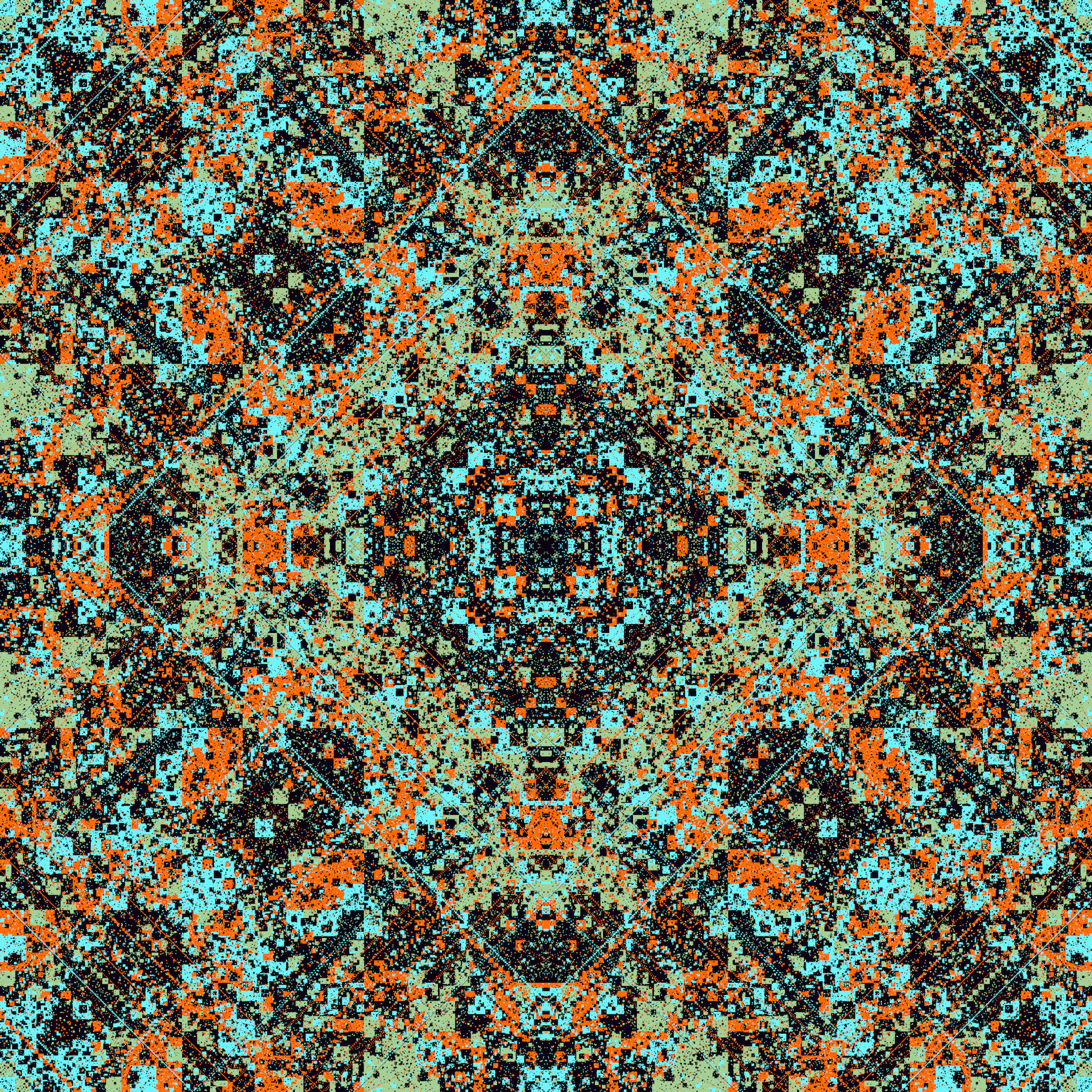 a tri-color digital square pattern